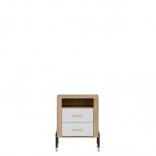 Naktskapīts DANTE DT22, Ozols cremona/Balts matēts/Zelts